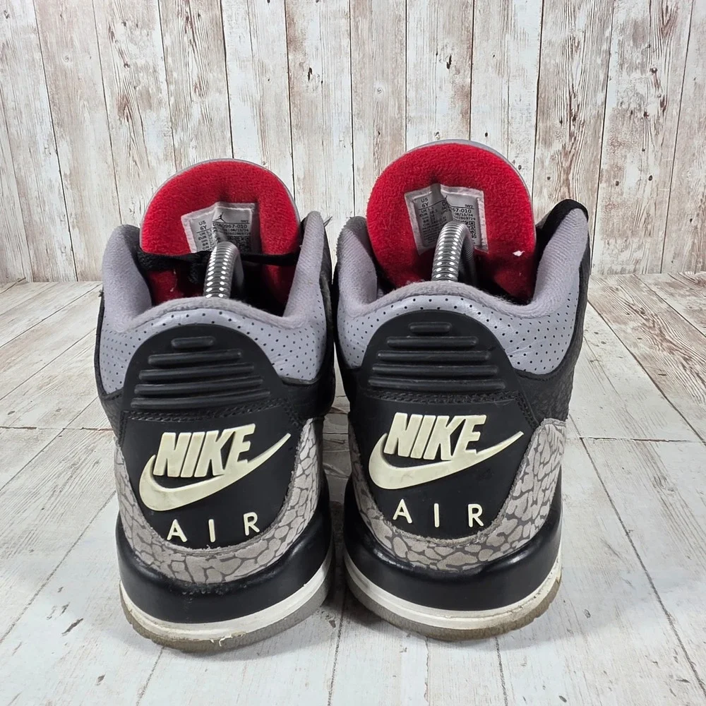 Jordan 3 Retro Black Cement 2024 Kids Youth Size 6Y DM0967-010 Black Red Grey